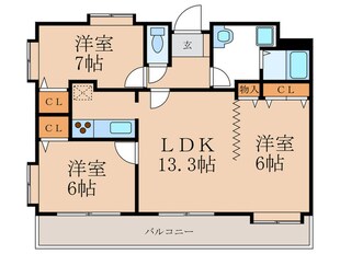 ニュ－リバ－九工大駅前の物件間取画像